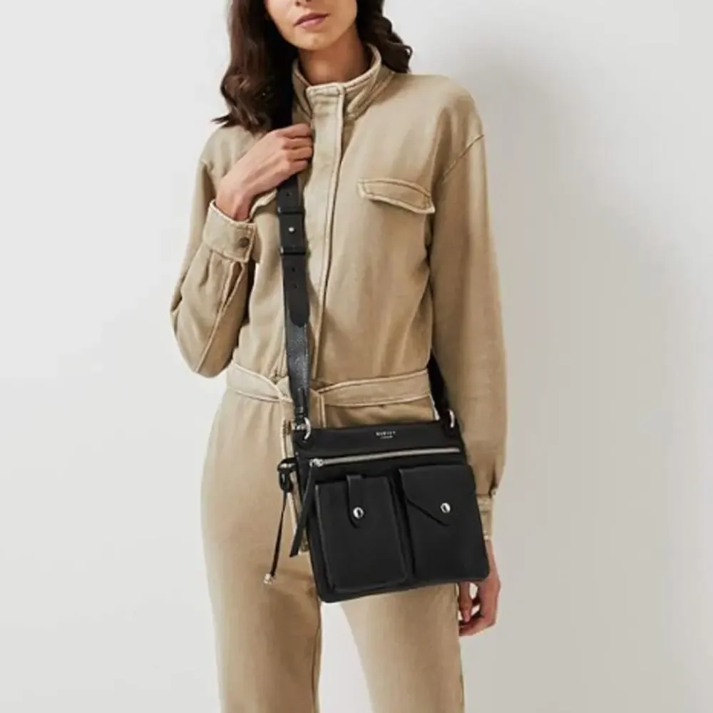 Radley London Wilton Way Black Pebble Leather Crossbody Bag Scottie Dog